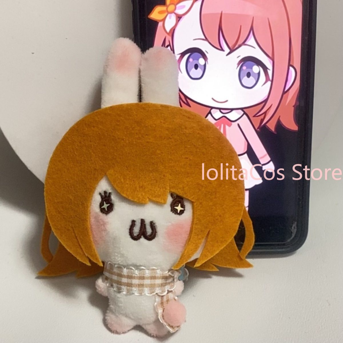 Anime Cosplay Bunny - Pjsk プロジェクト SEKAI 花佐美乃り かわいい手作りぬいぐるみ かわいいバニーキーホルダー