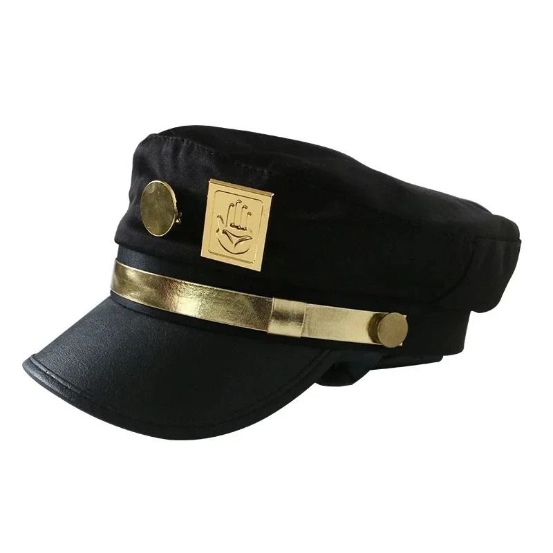 Jojo Bizarre Hat - アニメジョジョの奇妙な冒険 空条承太郎 コスプレキャップ ユニセックス 大人用 メタルバッジ