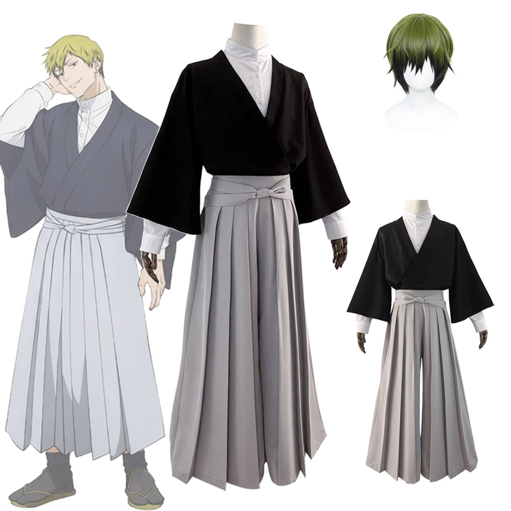 Cosplay Anime Jjk - アニメ JJK ゼニン ナオヤ コスプレ衣装ウィッグ黒着物コートパンツシャツスーツハロウィンアニメコンベンションロールプレイ女性男性用