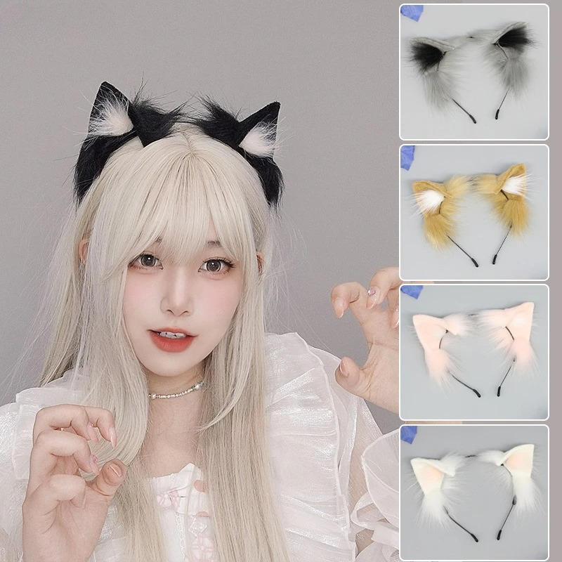 Anime Cosplay Girl With Black Hair - 1 個猫耳ハロウィンヘッドバンド女性漫画黒ぬいぐるみヘアバンドアニメコスプレかわいいヘアバンド帽子ガールズアクセサリー