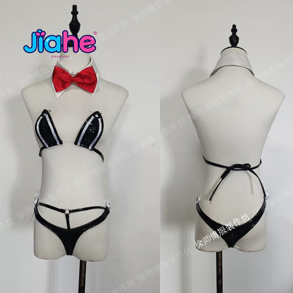Anime Cosplay Bunny - エクリプス ブラウンダスト2 ナイトメアバニーガール コスプレコスチューム セクシーな紫色のレザーコート ハロウィンパーティー