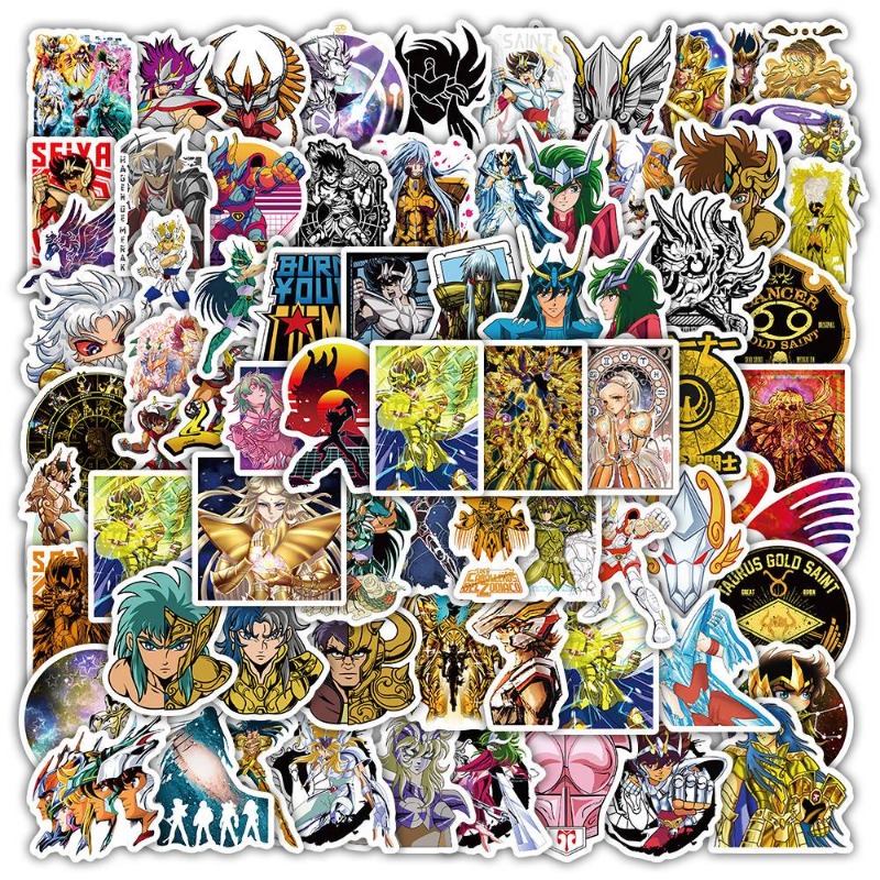 Anime Cosplay Characters - 101 個聖闘士星矢アニメステッカー漫画キャラクター DIY 自己粘着ステッカーラップトップデスク装飾デカール文具装飾
