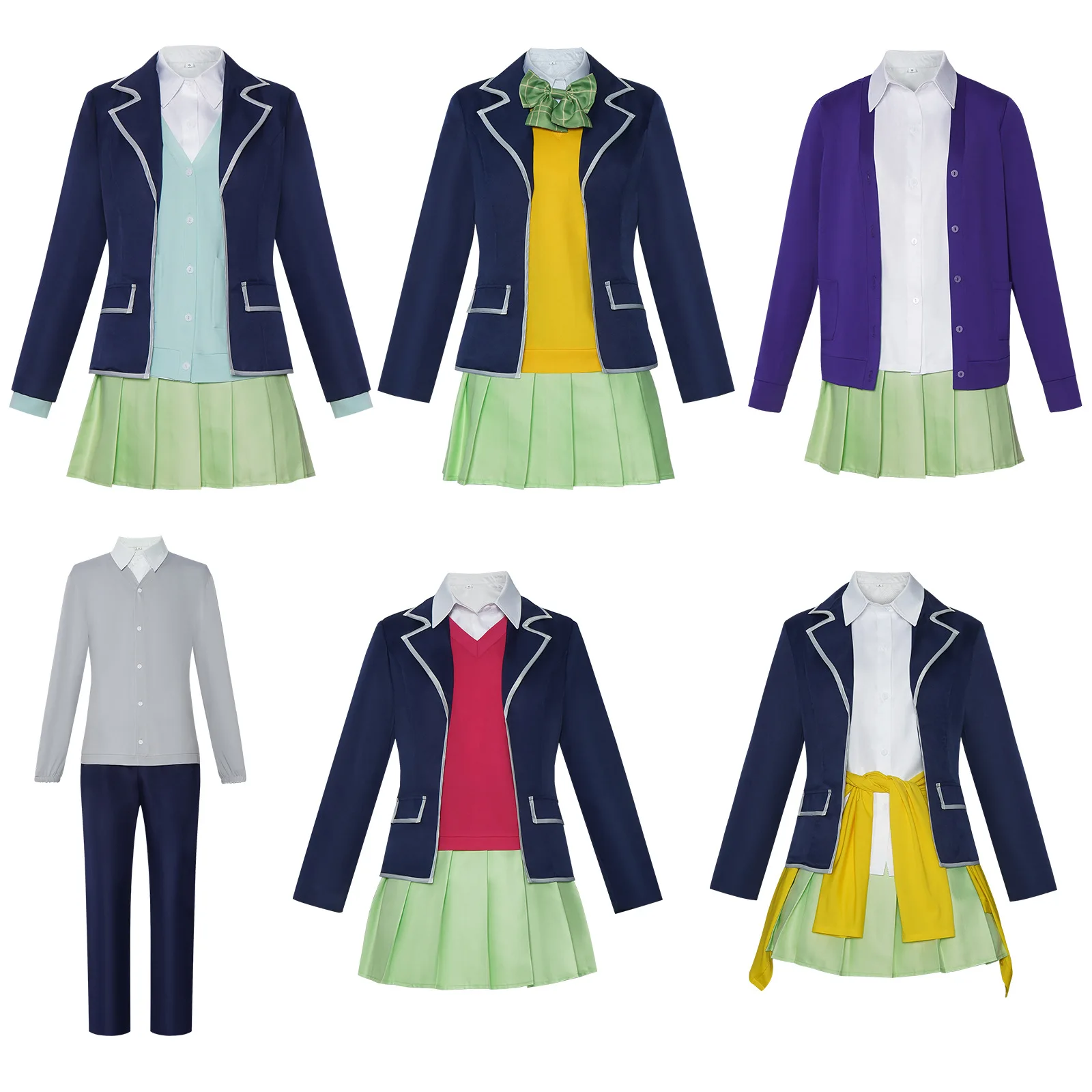 Quintuplets Anime Cosplay - 「五等分の花嫁」の一花、ニノ、ミク、八重、メイのロールプレイング制服コスプレ衣装（アニメ風）