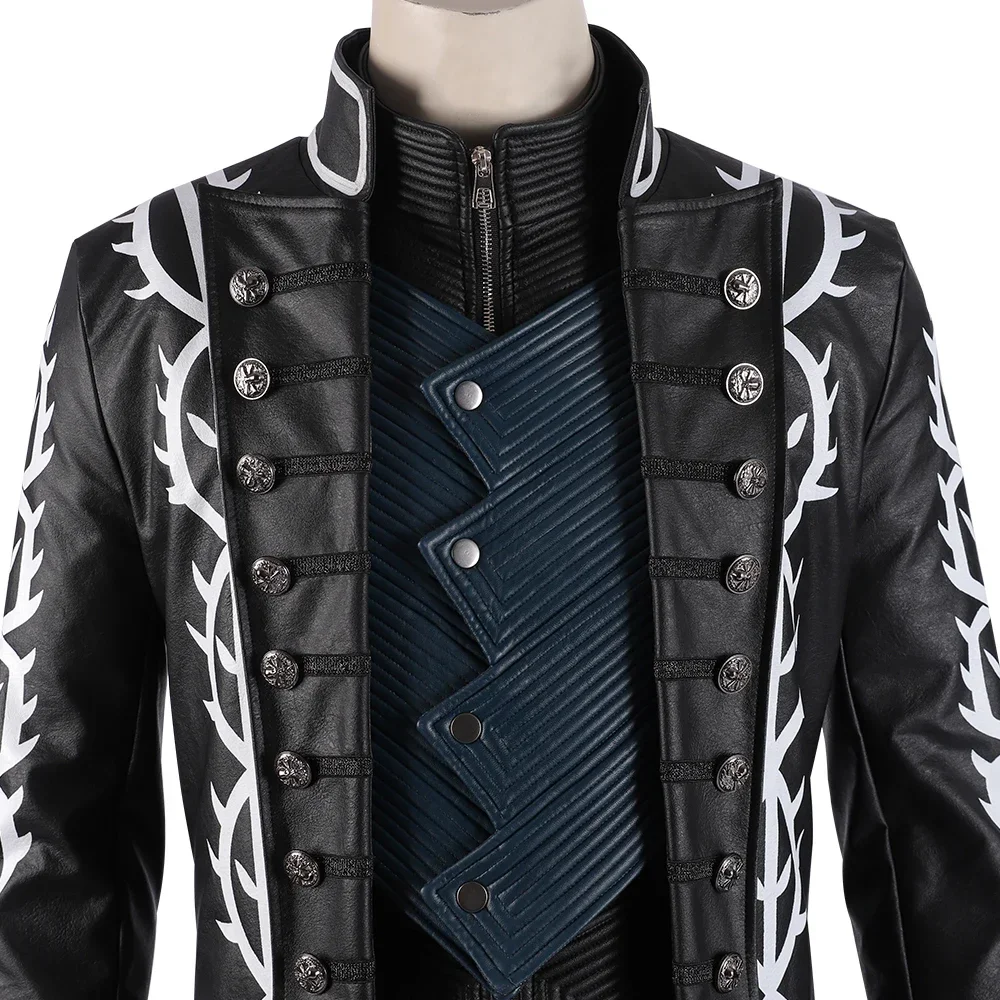 Fullmetal Alchemist Coat - ゲーム DMC 5 バージルコスプレ衣装ネロレザーバトルスーツジャケットベストパンツフルセットハロウィンクリスマスパーティー衣装手作り