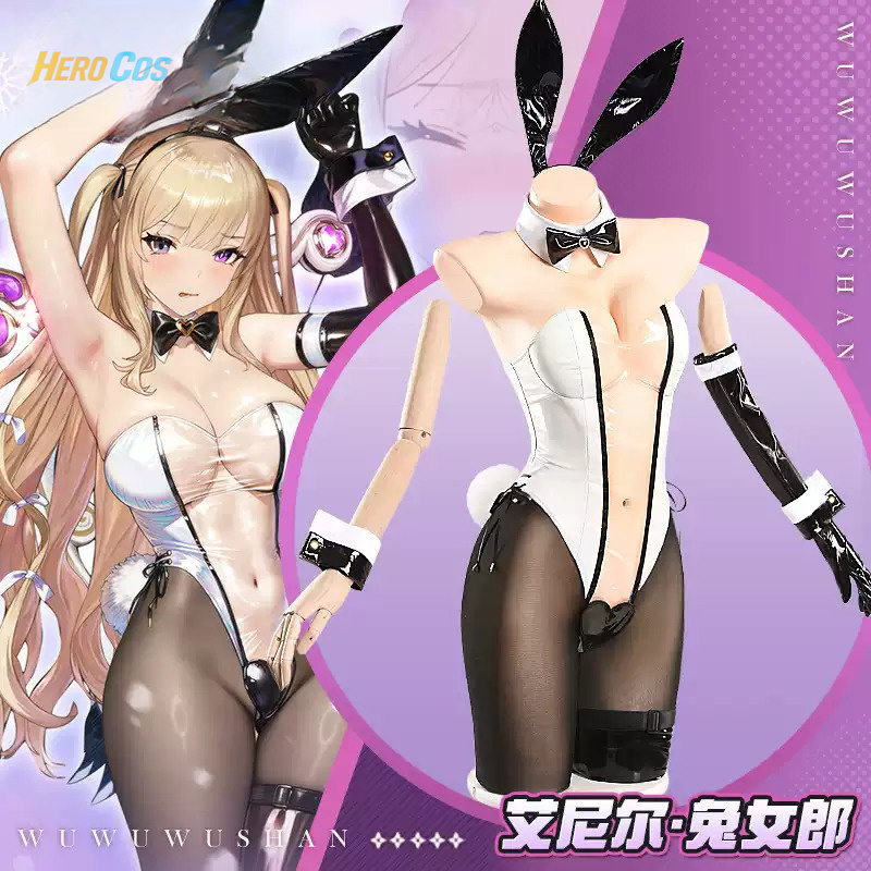 Anime Cosplay Bunny - ゲーム Browndust2 Aynil コスプレ衣装 バニーガール ジャンプスーツ