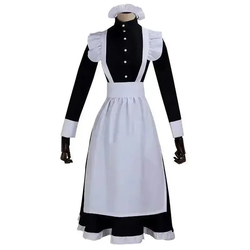 Anime Cosplay Cafe - 2025年ハロウィン女性メイド衣装ロングドレスエプロンドレスロリータドレス男性服ユニセックスカフェコスチュームコスプレアニメコスチューム