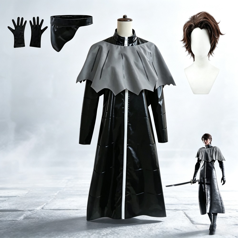 Anime Cosplay Bleach - ブリーチ愛染宗介コスプレ衣装 2 つのスタイル黒と白のケープフルセットと一致するアクセサリー付きアニメロールプレイ衣装