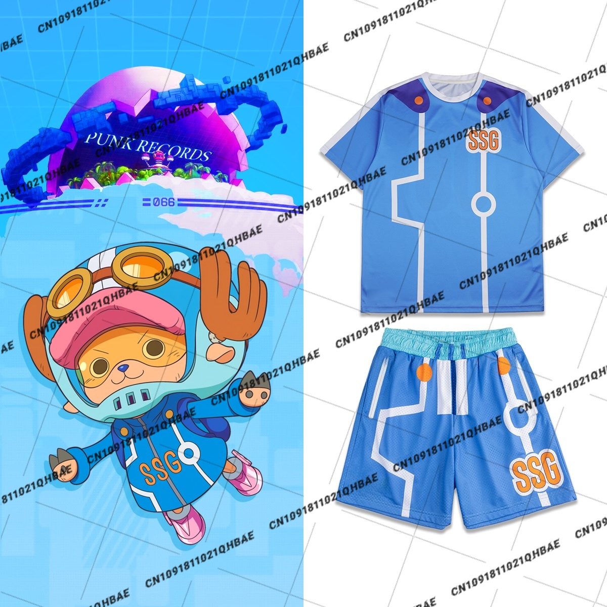 Anime & Cosplay Expo Acx 2025 - 新しいエッグヘッド島トニートニーチョッパーアニメ愛好家コスプレ衣装男性ファッションレジャースポーツセット特大Tシャツショーツセット