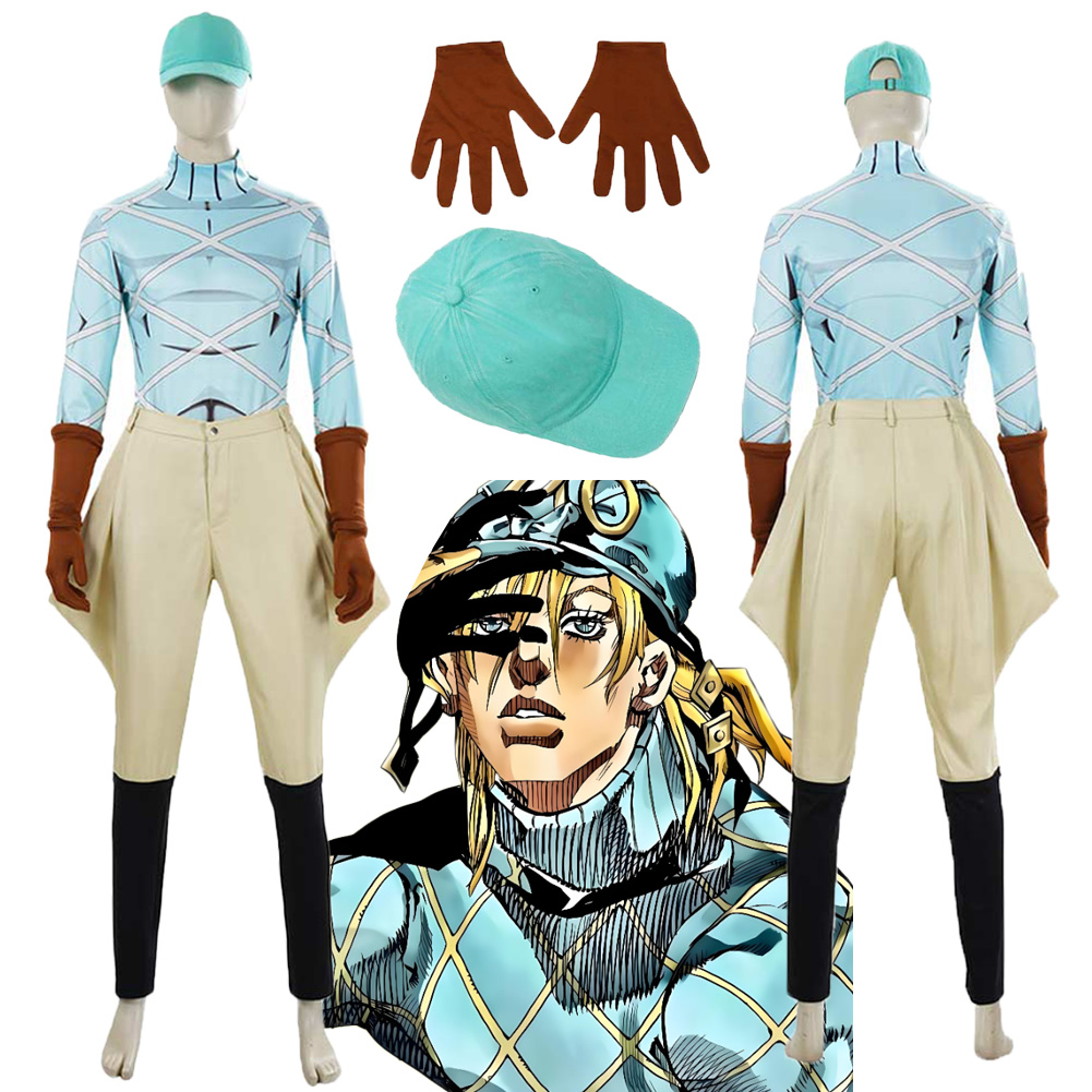 Jojo Bizarre Hat - ジョジョ・ディエゴ・ブランド・奇妙な冒険スティール・ボール・ランコスプレ衣装グリーンハット衣装服変装ハロウィンカーニバル男性