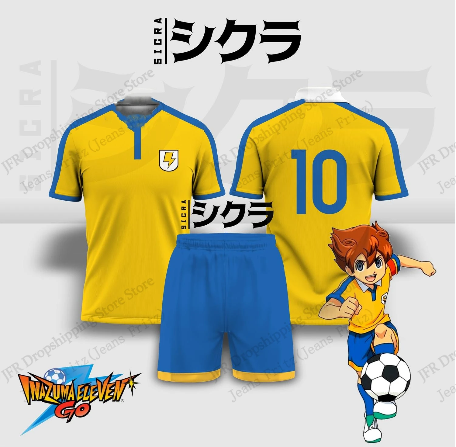 Anime & Cosplay Expo Acx 2025 - ジャージセットジャージイナズマイレブンアニメサッカー 3d プリントセット男性ファッション Tシャツ + ショート
