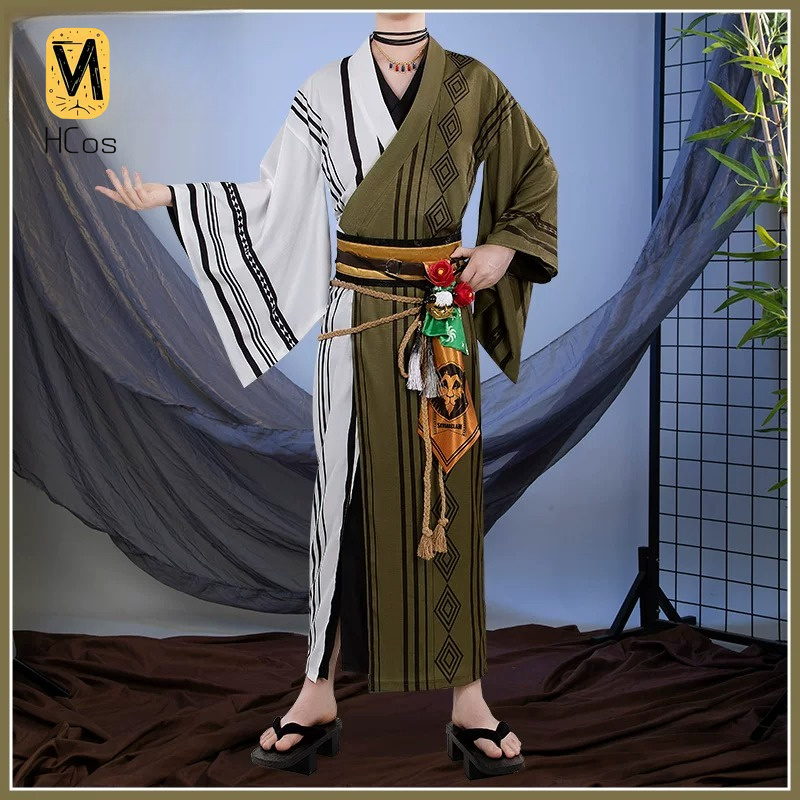 Anime Cosplay Kimono - 手作りコスプレ衣装：ツイステッドワンダーランド レオナ・キングスカラー コスプレ衣装フルセット メンズ 日本の正月着物衣装 HCos
