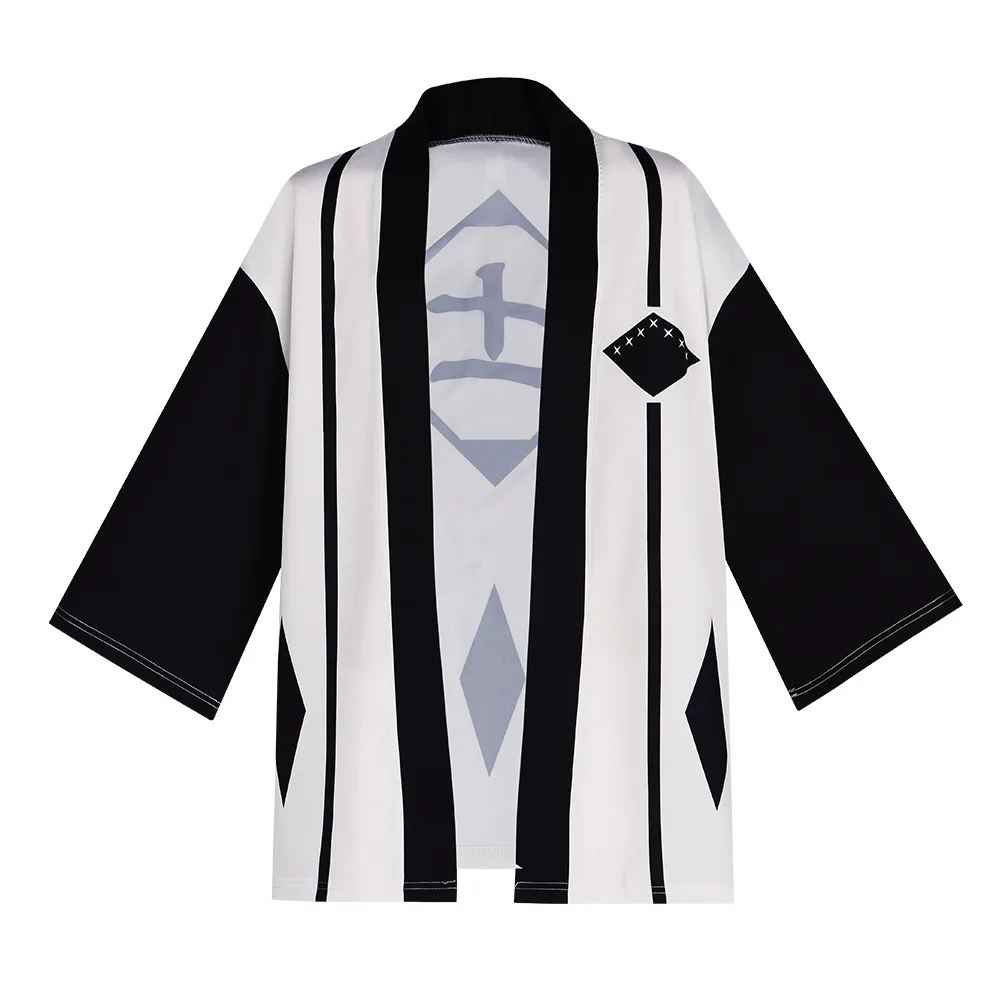 Anime Cosplay Bleach - ロールプレイング制服死神BLEACHコスチューム黒崎一護アニメ着物ビーチパンツケープコスプレ衣装羽織コート