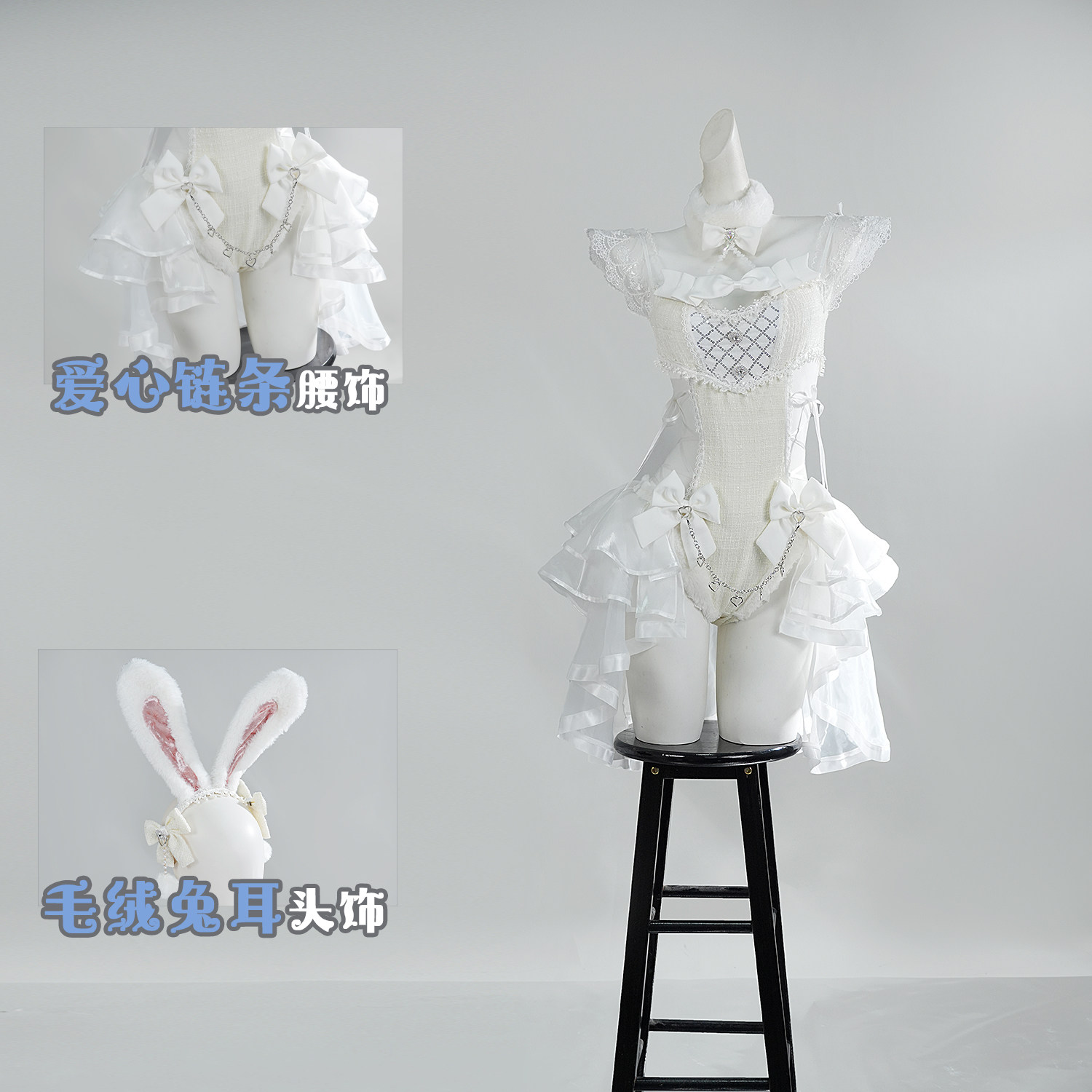 Anime Cosplay Bunny - Malymoon オリジナルツイードチュールバニーコスプレ衣装かわいい和風バニーガールフルセット女性のセクシーなエレガントなドレススーツ HCos