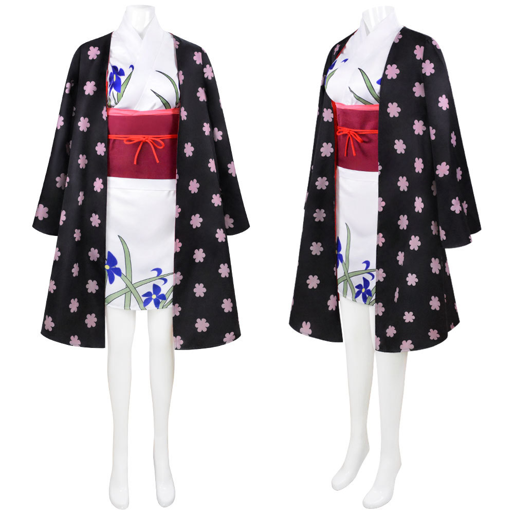 女性用衣装 ニコ・ロビン コスプレ衣装 ウノ国着物 花柄マン - Anime Cosplay Kimono のレビューと価格