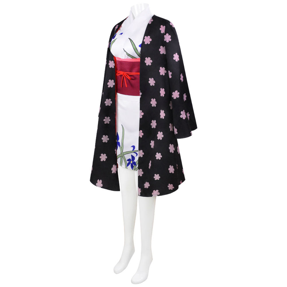 女性用衣装 ニコ・ロビン コスプレ衣装 ウノ国着物 花柄マン - Anime Cosplay Kimono のレビューと価格