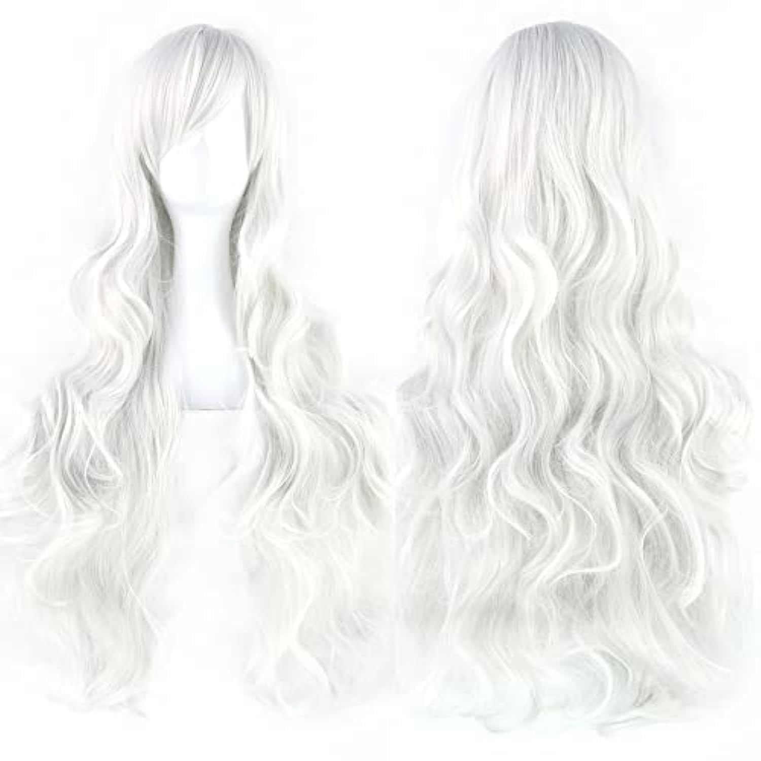 ハロウィン新作黒猫コスプレウィッグ 女性用シルバーホワイトロ - Anime Cosplay Long Black Hair のレビューと価格