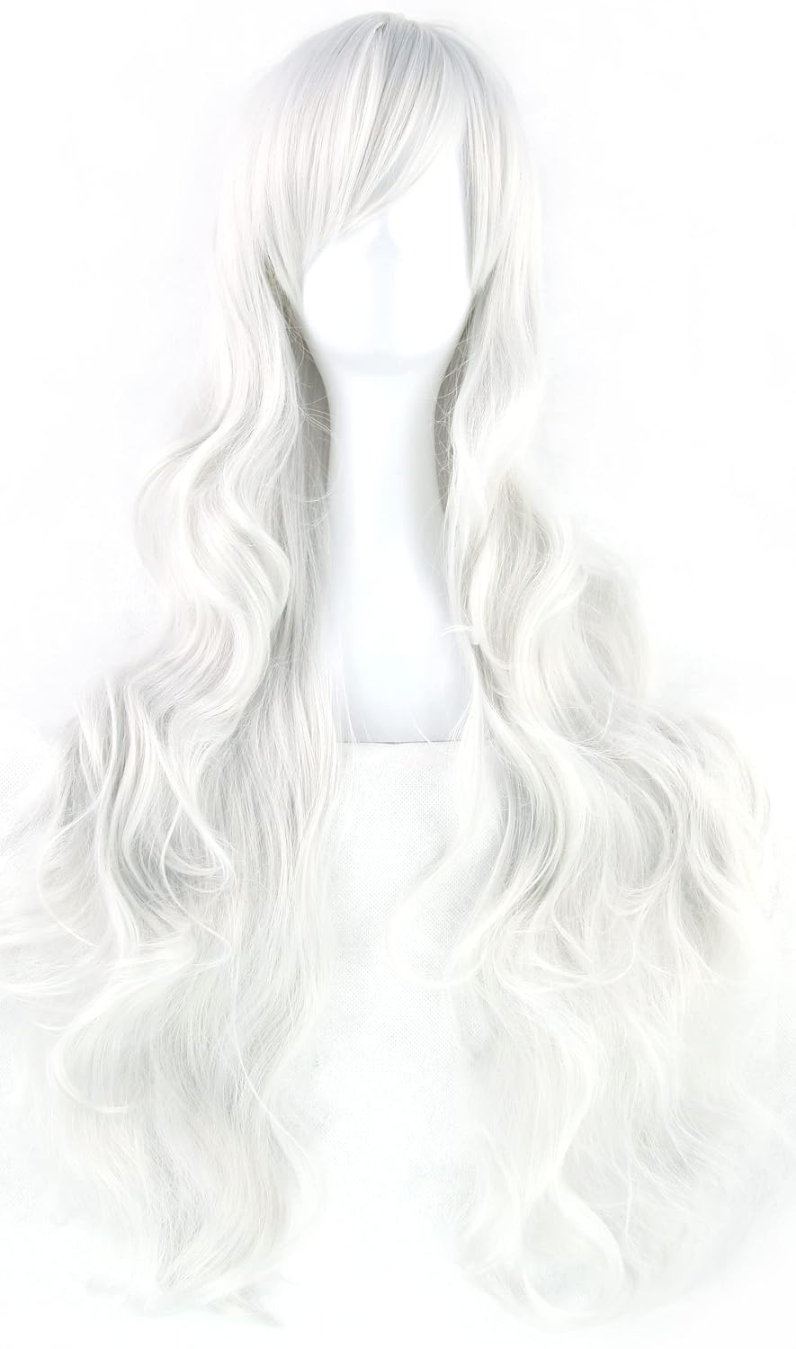 ハロウィン新作黒猫コスプレウィッグ 女性用シルバーホワイトロ - Anime Cosplay Long Black Hair のレビューと価格