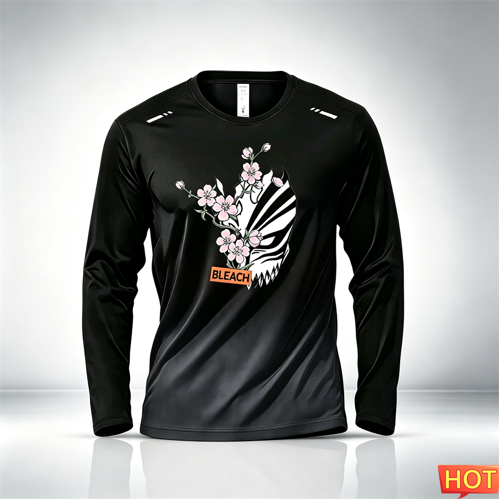 アニメ柄メンズ長袖Tシャツ 秋メンズフィットネスグラデーショ - Anime & Cosplay Expo Acx 2025 のレビューと価格