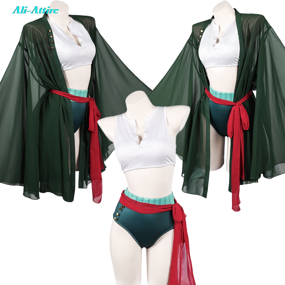 アニメ海賊ロロノアコスプレゾロマントップパンツ服女性パーティ - Cosplay Anime Zoro のレビューと価格