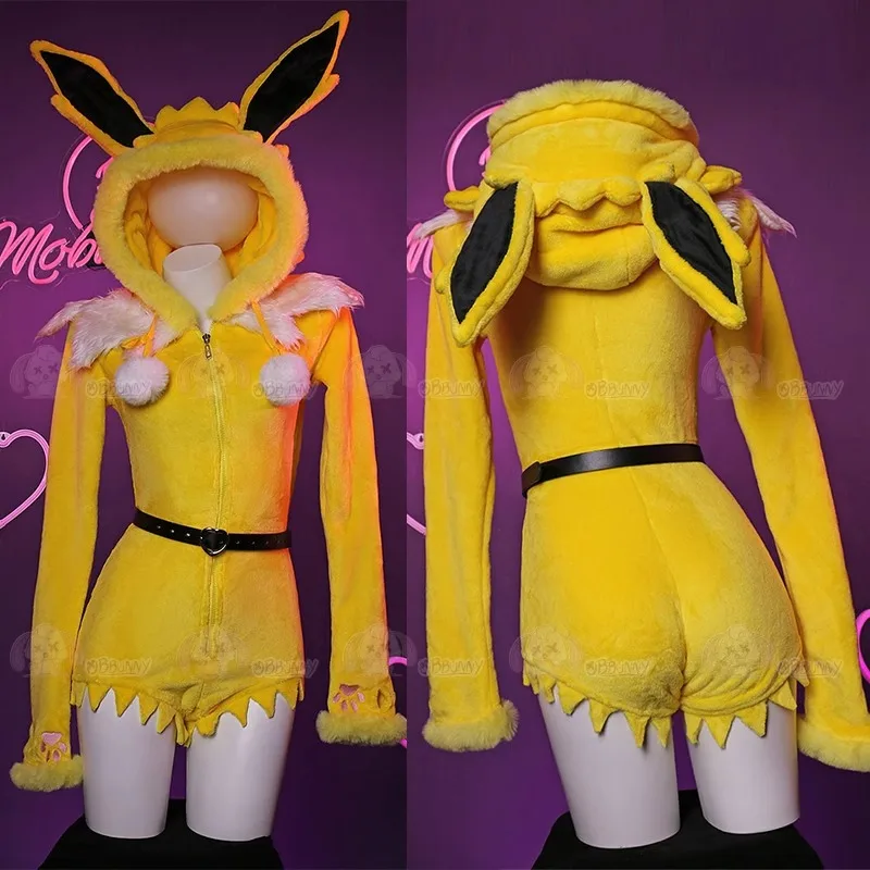 セクシーな深いVネックのフード付きボディスーツ、ソックススー - Anime Cosplay Bunny のレビューと価格