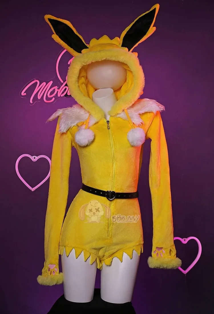 セクシーな深いVネックのフード付きボディスーツ、ソックススー - Anime Cosplay Bunny のレビューと価格