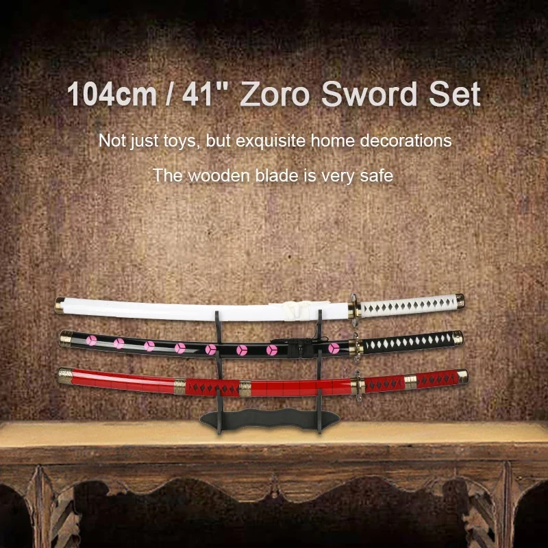 2026 3ピース ロロノア・ゾロ刀 104cm 手作り刀  - Cosplay Anime Zoro のレビューと価格
