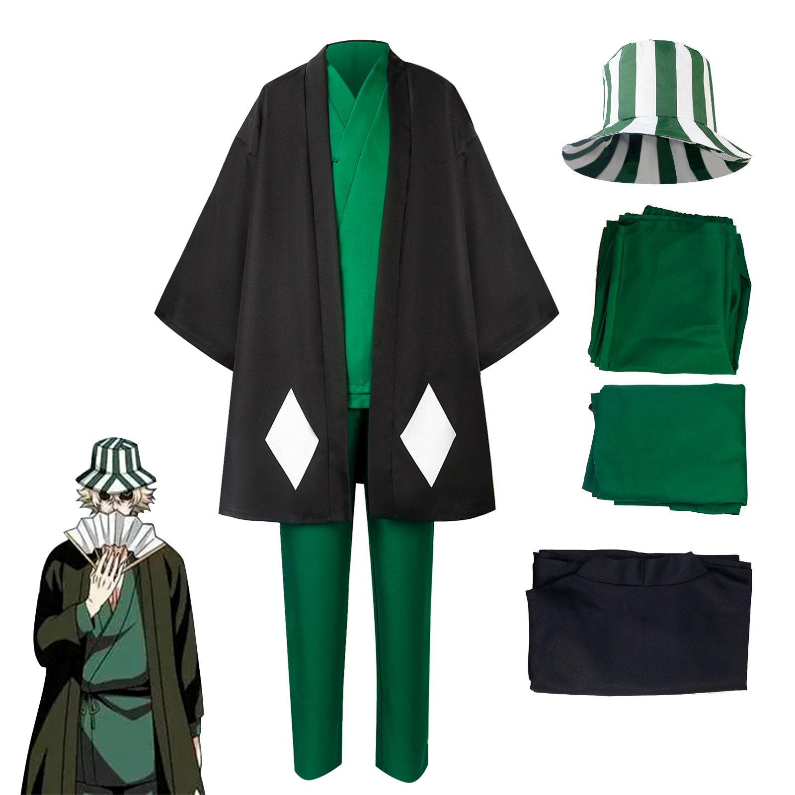 アニメブリーチコスプレ浦原喜助護廷十三隊衣装着物制服ケープト - Anime Cosplay Bleach のレビューと価格