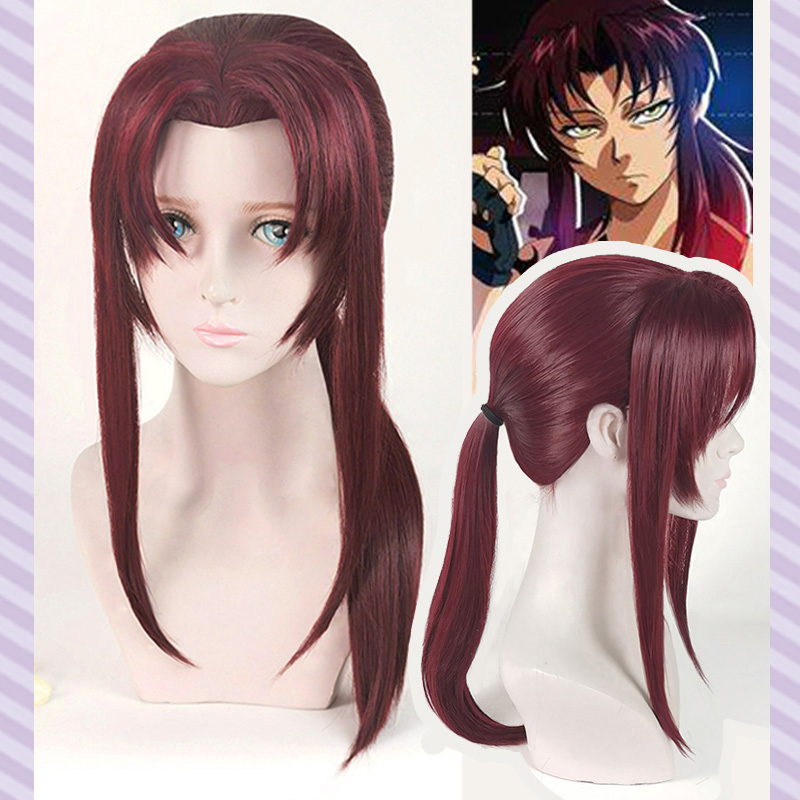 黒のラグーンのかつら,ウィッグスタイルのカット,牛のカット, - Anime Cosplay Long Black Hair のレビューと価格