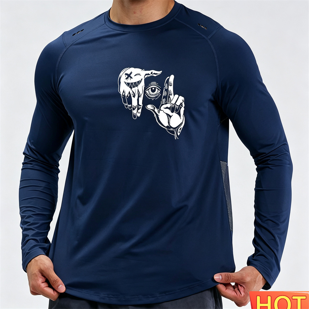 秋のメンズフィットネス長袖Tシャツ アニメジェスチャーパター - Anime & Cosplay Expo Acx 2025 のレビューと価格