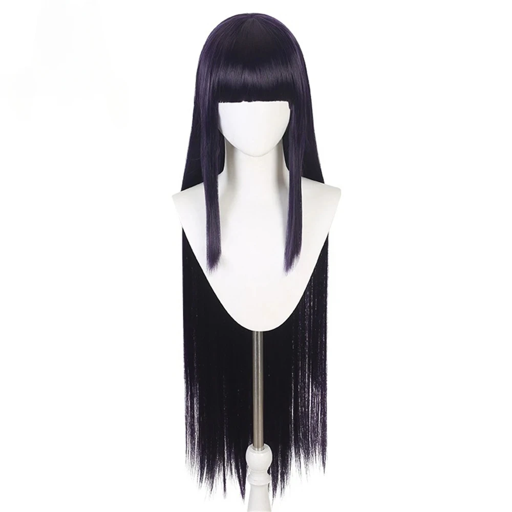 犬×僕SS 紫城院リリチョ コスプレ合成ウィッグ 100CM - Anime Cosplay Long Black Hair のレビューと価格