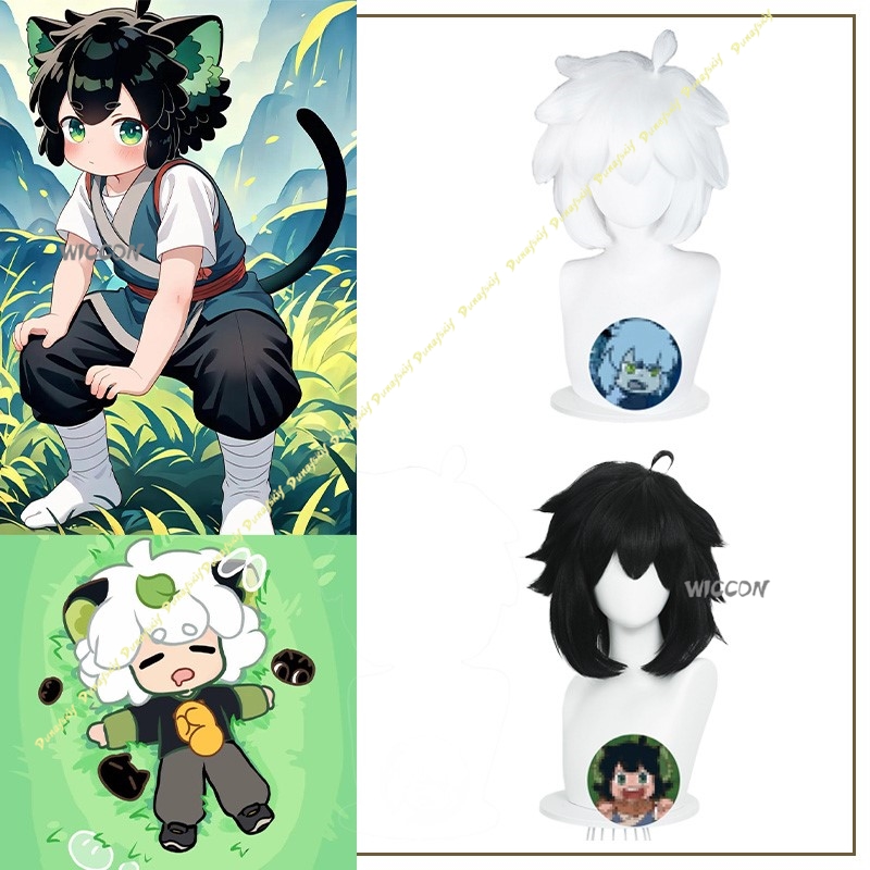 Luo Xiaohei コスプレ衣装ウィッグ黒、白アニメロン - Anime Cosplay Girl With Black Hair のレビューと価格