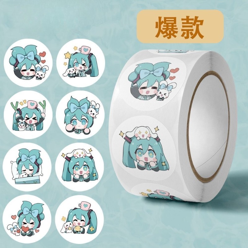 インスタ映えする可愛い初音ミクステッカー、漫画風装飾シール、 - Anime Cosplay Miku のレビューと価格